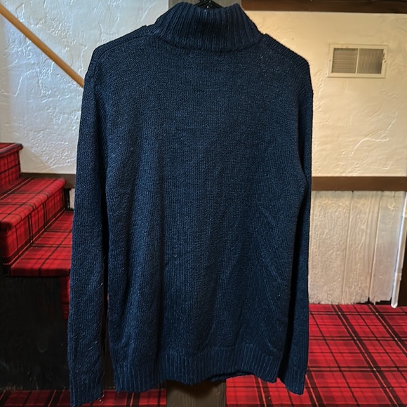 Men’s Navy Button Sweater - Picture 3 of 3